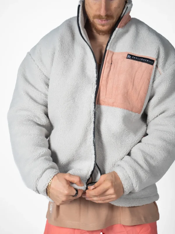 Veste sherpa, manteau unisexe Grey