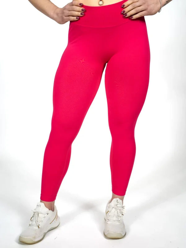 Legginsy bezszwowe w kolorze malinowym