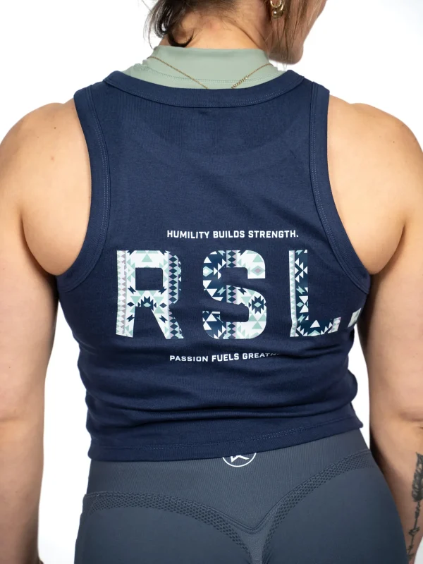 Camiseta de tirantes "RSL inca" azul marino para mujer