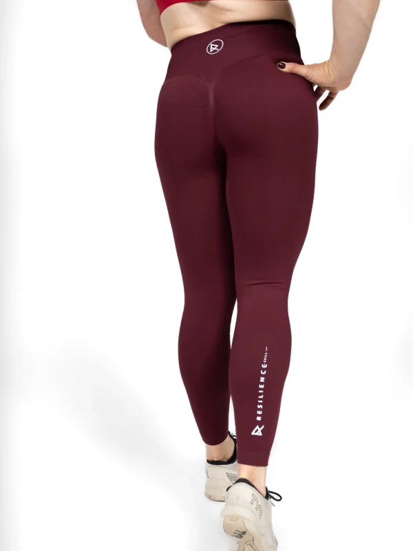 Legginsy bezszwowe w kolorze bordowym